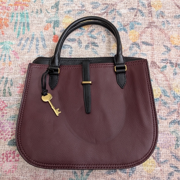 Fossil Ryder Leather Satchel in Burgundy - Picture 3 of 11